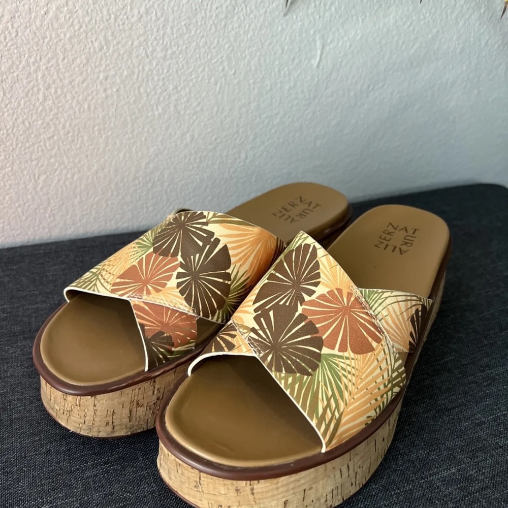 Naturalizer Sz 9M Kirstin Multicolor Platform/Wedge Slip On Sandals